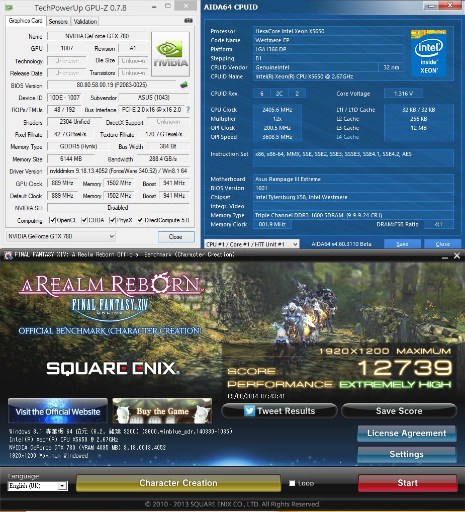 [XF] 老U配高階顯卡 Intel Xeon X5650+ASUS STRIX GTX780 6G效能測試